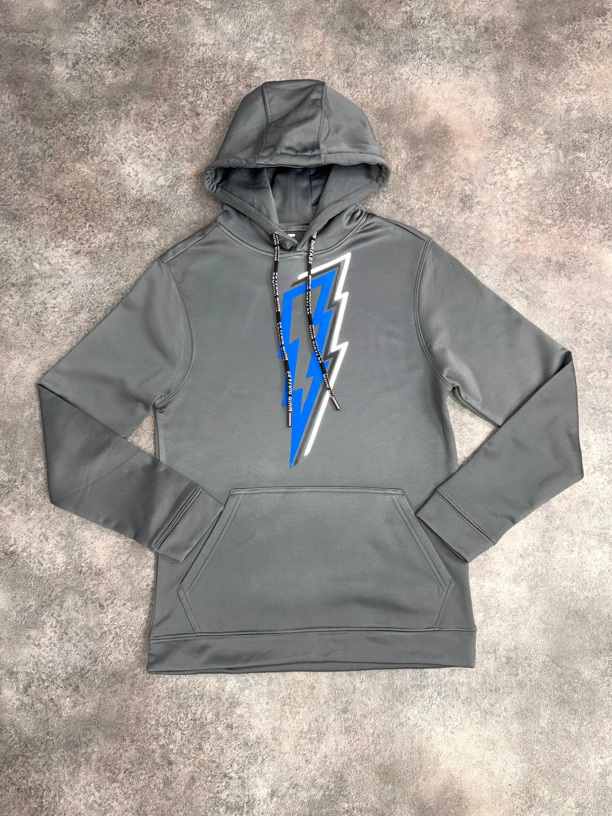 White Threads Blue OG Bolt Hoodie - Grey